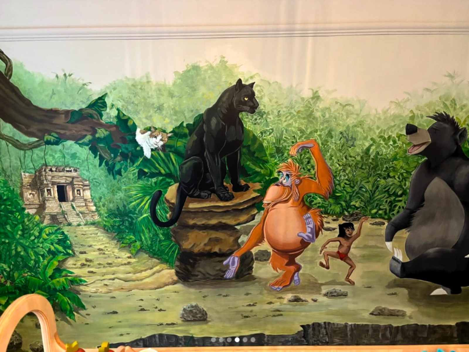 Hand-painted mural in private interior